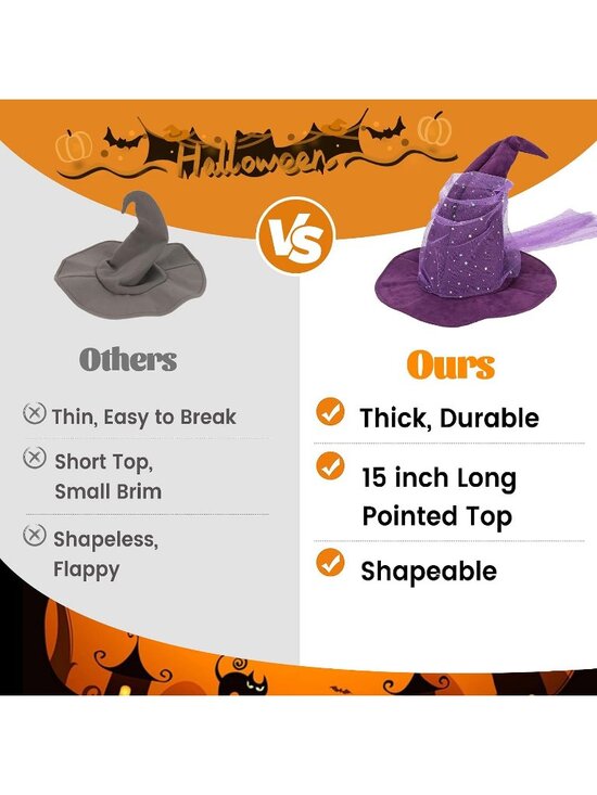 Wizard Mesh Purple Mesh Hat for Adult Halloween Costume Witch Cosplay Accessory main image 5